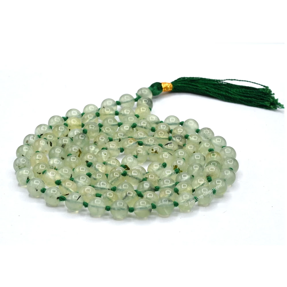 Prehnite Mala (Hand Knotted)
