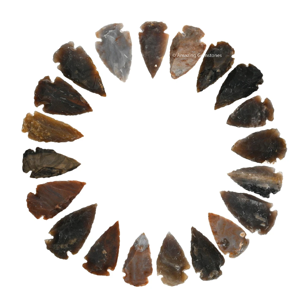 Fancy Jasper Crystal Arrowhead - 1" to 1.5" (20 Pieces)