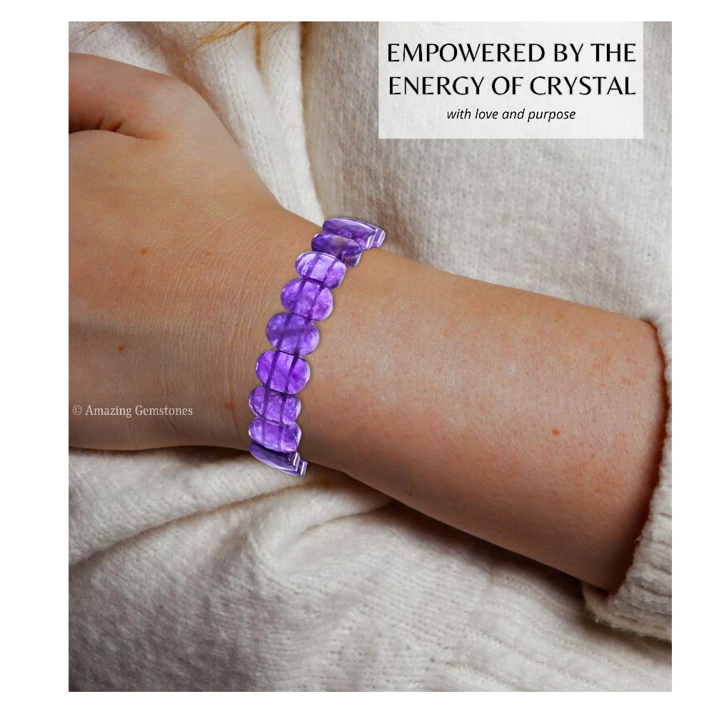 Amethyst Faceted Bracelet - Oval Stone