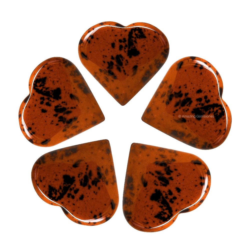 Mahogany Obsidian Heart (Pack of 2)