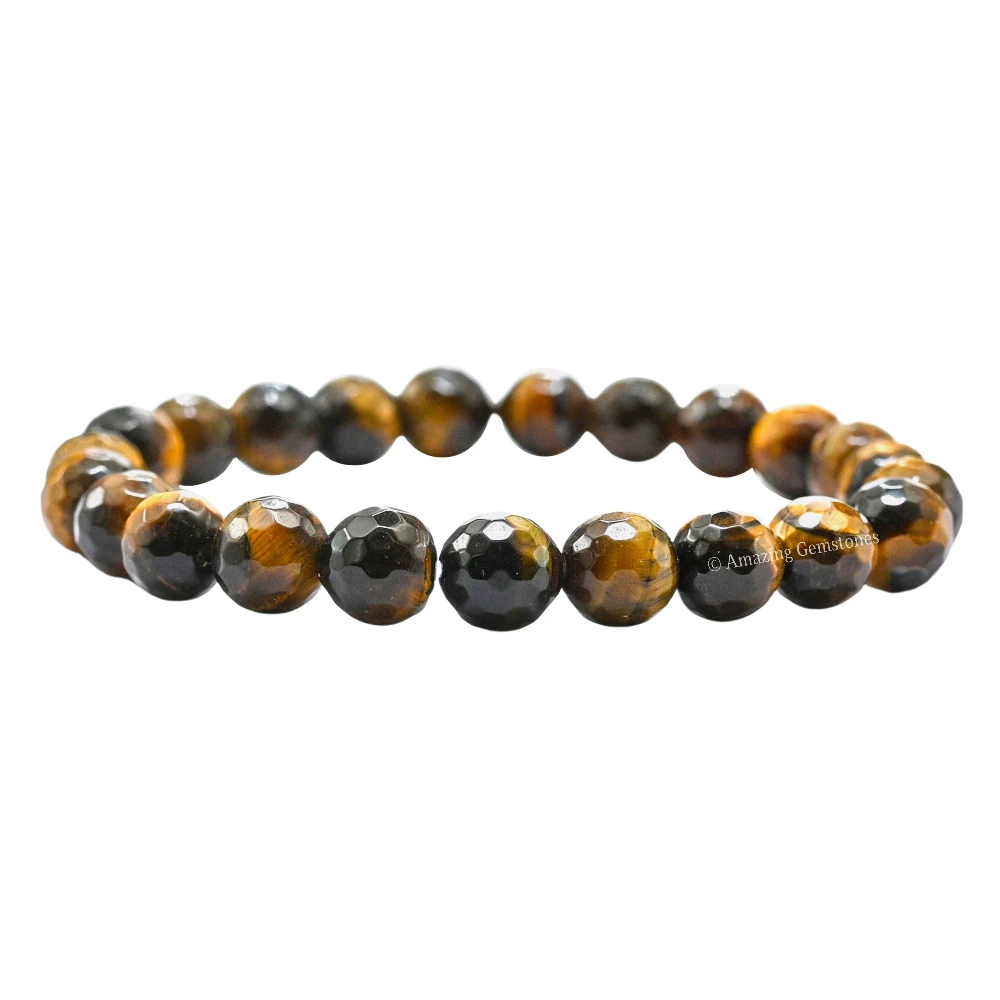 Tiger Eye Bracelet (Faceted) (Stretchable)
