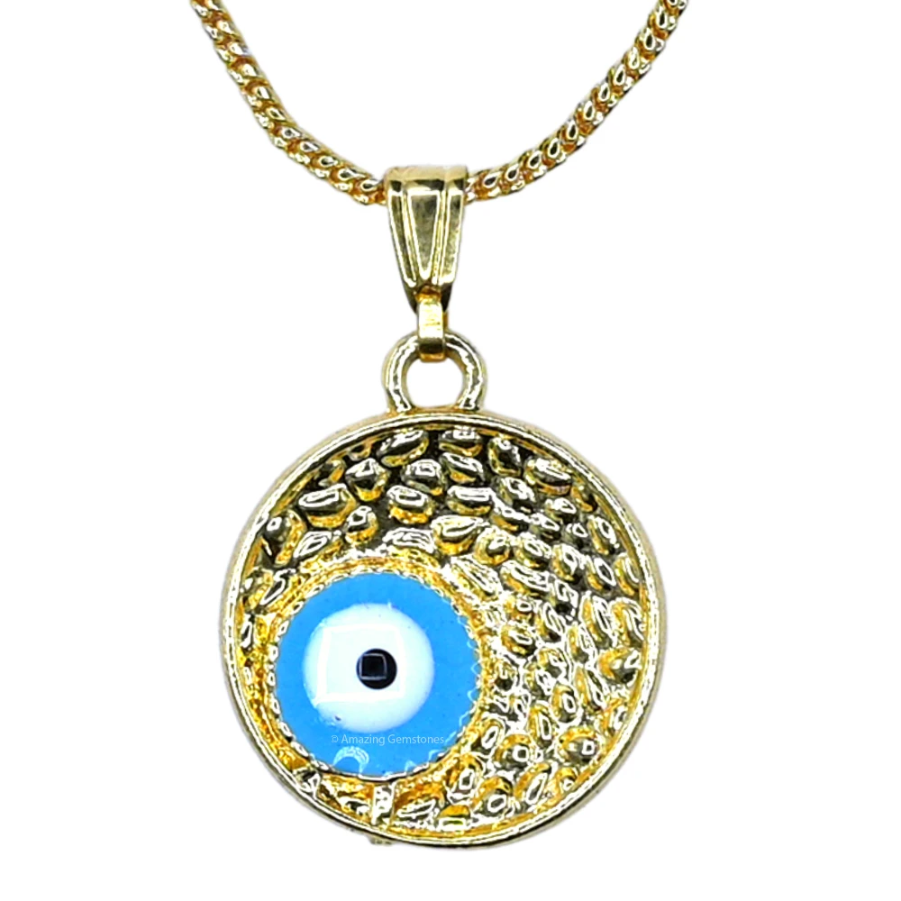 Sky Blue Minimal Evil Eye Pendant