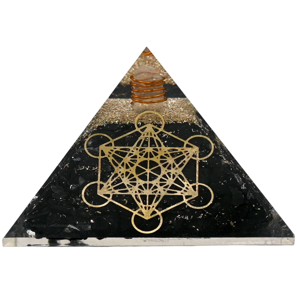 Shungite Orgone Pyramid - Metatron Cube
