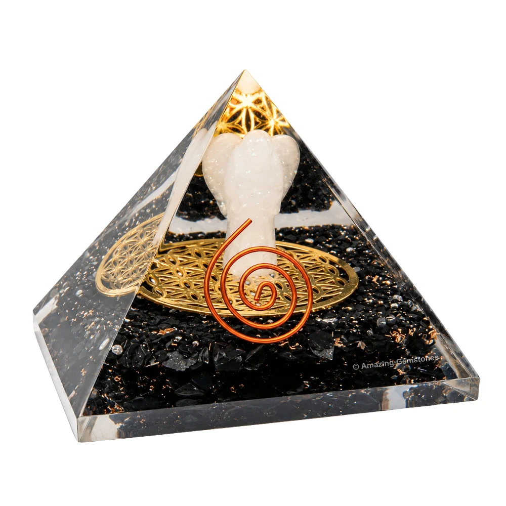 Black Tourmaline Orgone Pyramid - Angel Glow in Dark