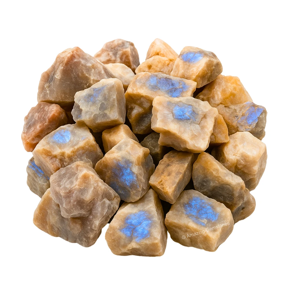 Sun Moonstone Raw Crystals (1 LB)