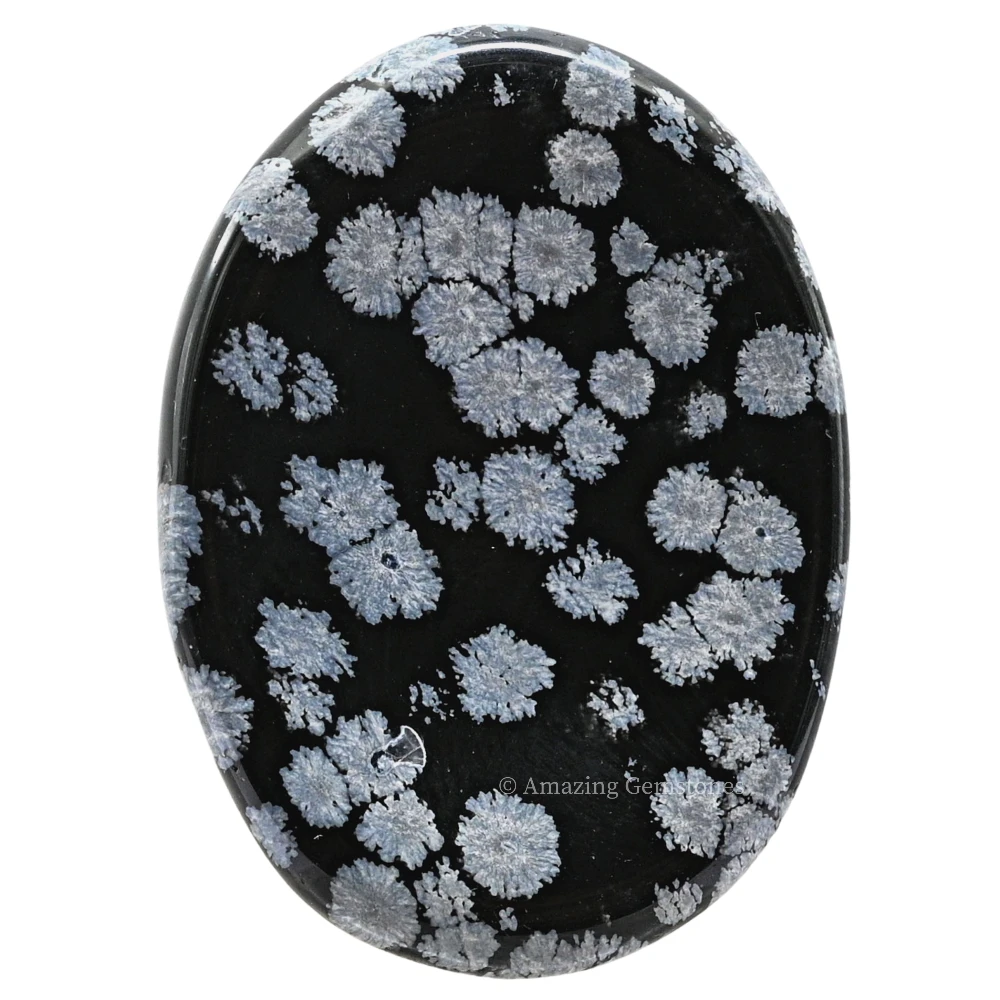 Snowflake Obsidian Worry Stone