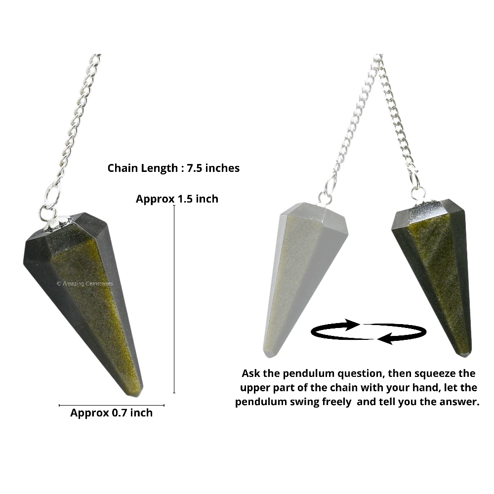 Golden Sheen Obsidian Pendulum