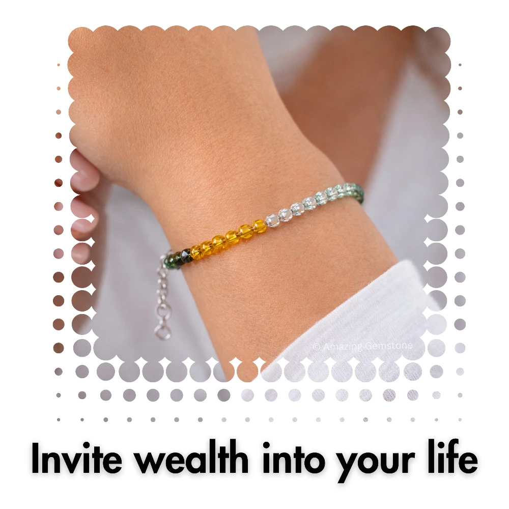 Dhanyog Crystal Bracelet - 2mm Faceted Bead