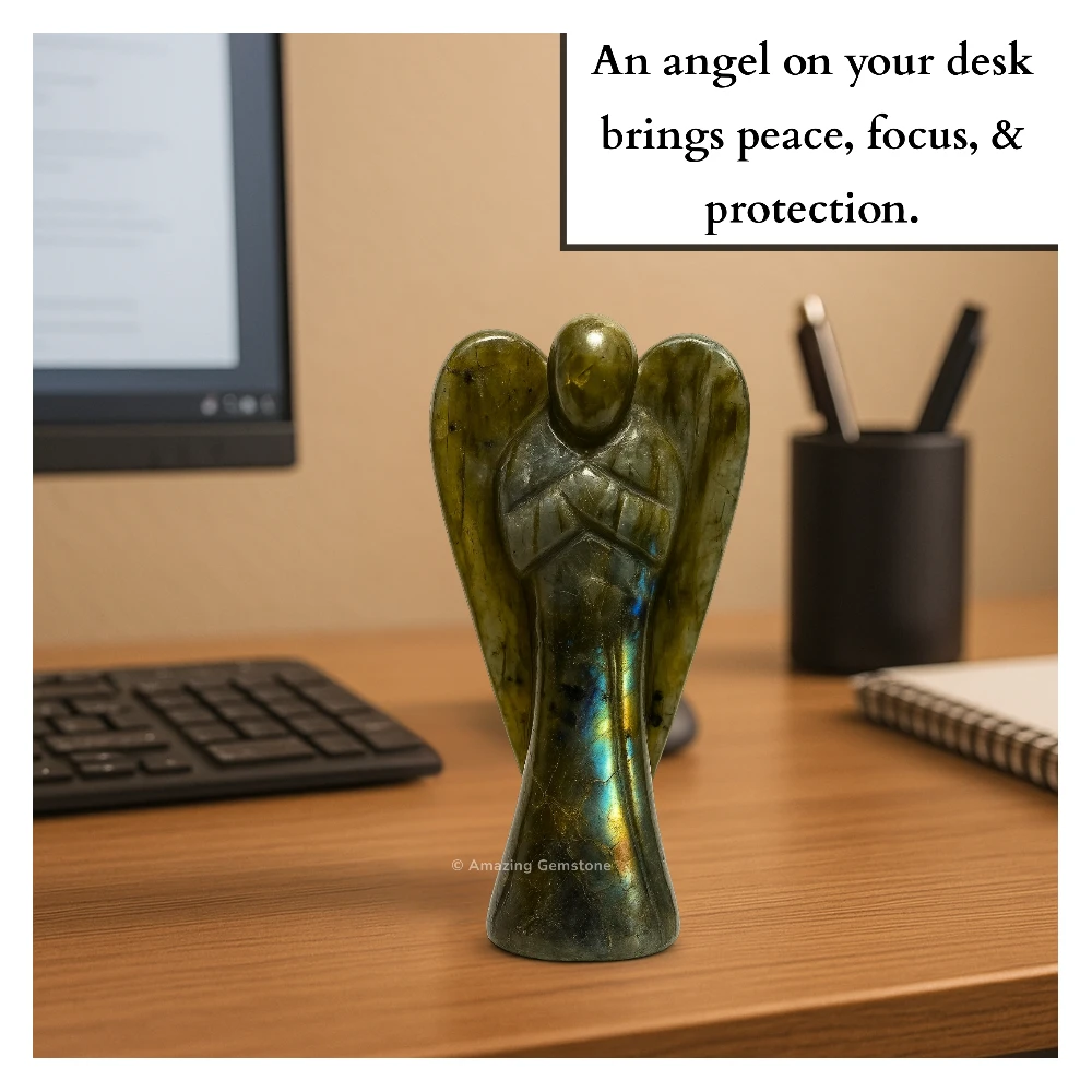 Labradorite Angel Figurine (4 Inch)
