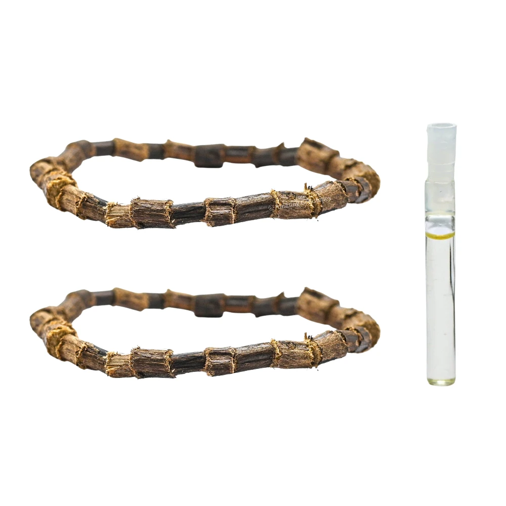 Raw Tulsi Mosquito Repellent Bracelet Set with Essential Oil (Pack of 2)