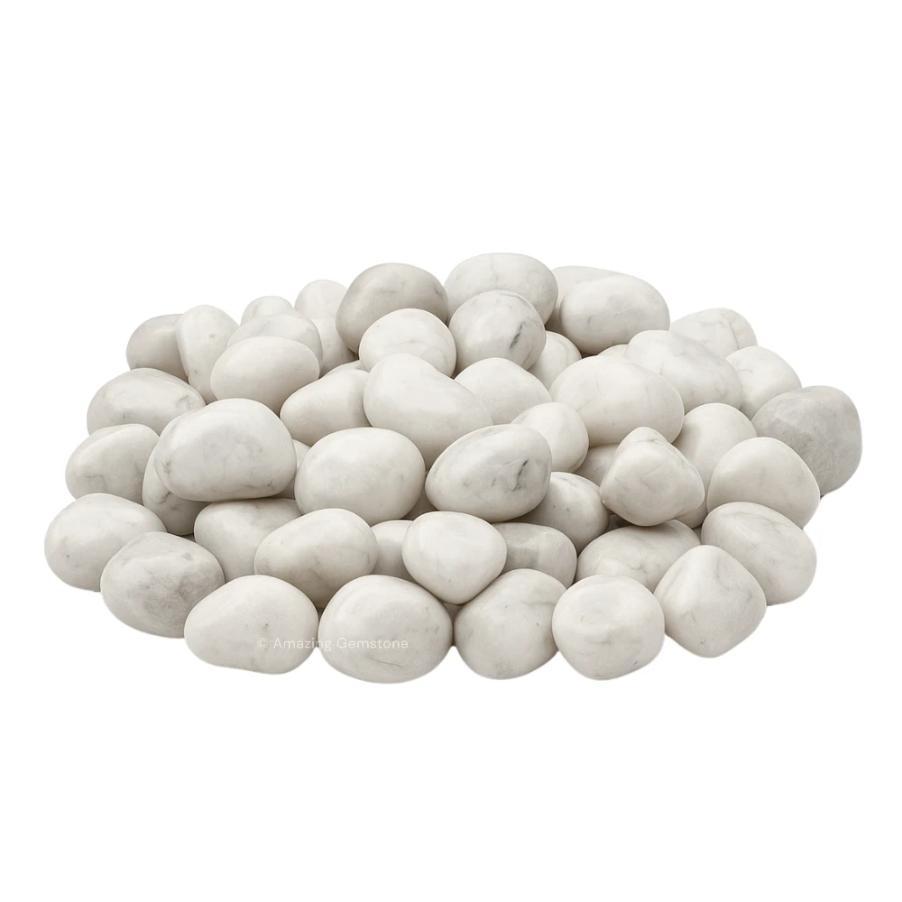Tumbled Snow White Quartz Crystals Stones (1 oz)