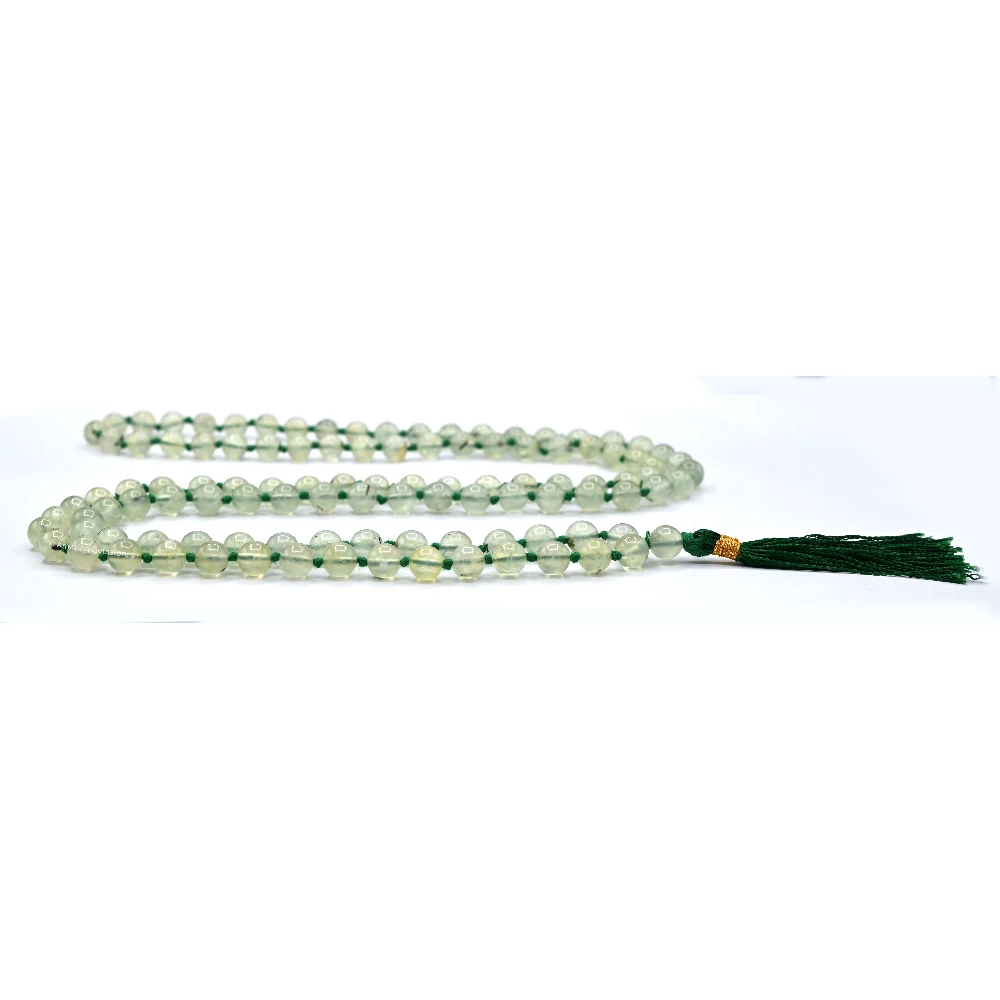 Prehnite Mala (Hand Knotted)