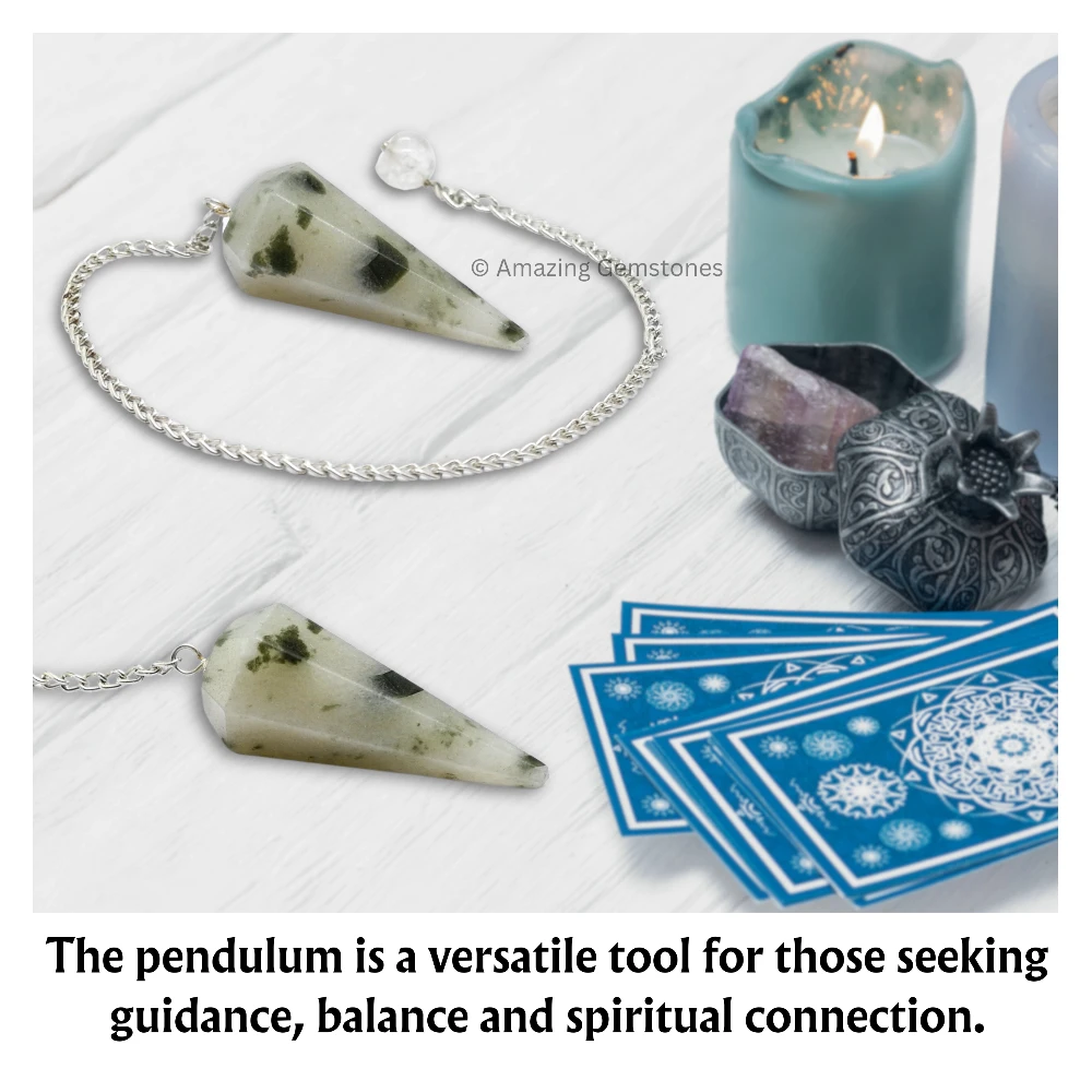 Green Tourmaline In Quartz Pendulum