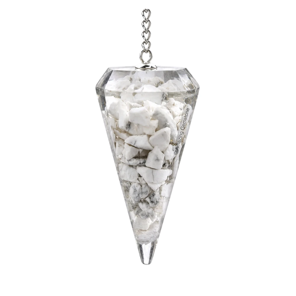 Howlite Orgone Pendulum