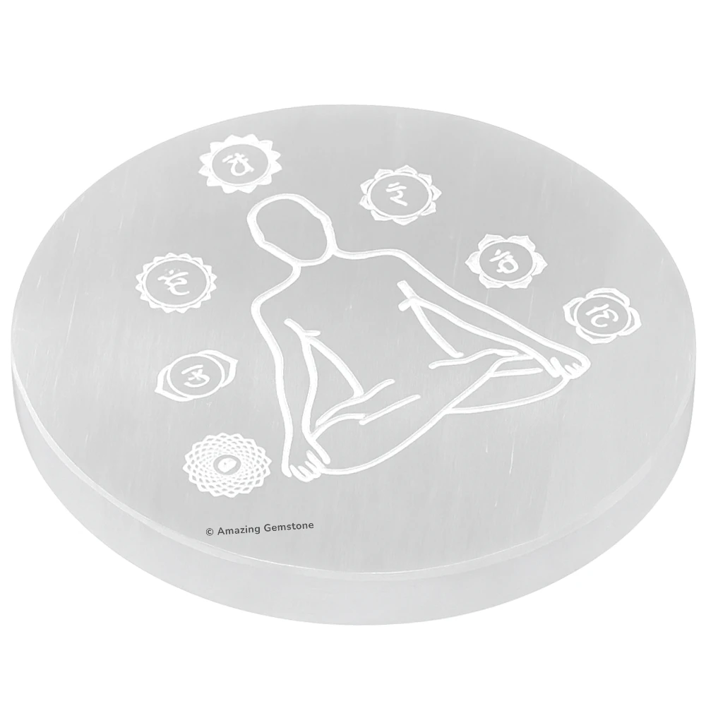 Selenite Charging Plate for Crystals - Buddha (3 Inch)