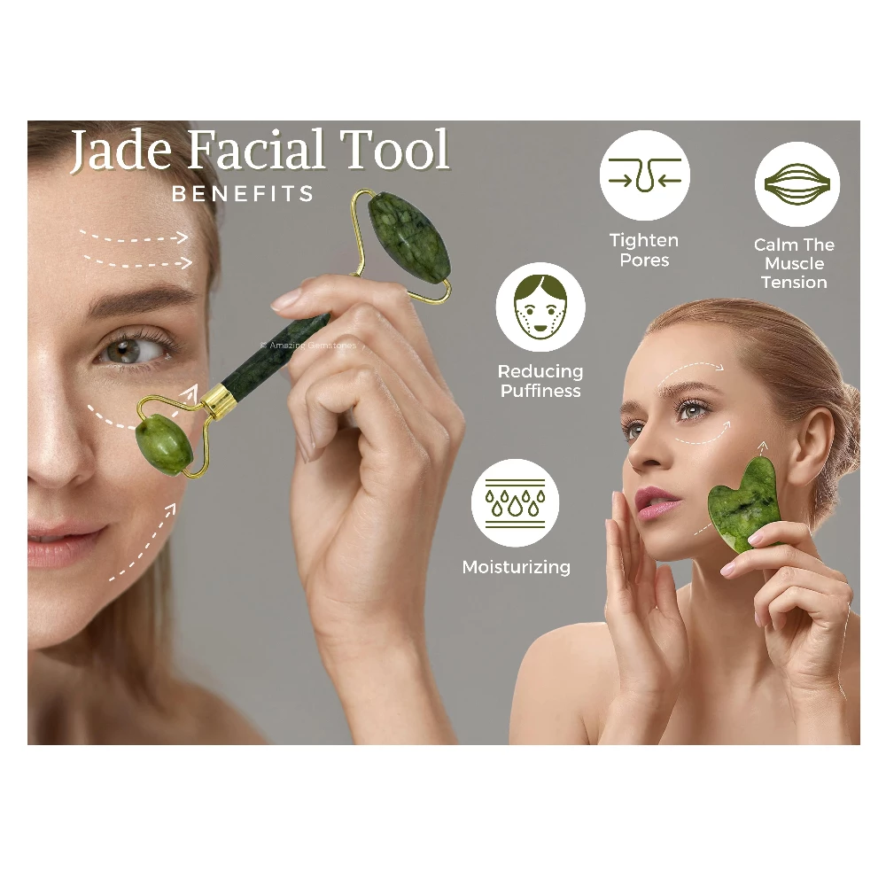 Jade Face Roller Gua Sha Set