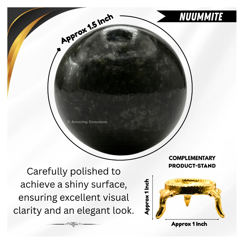 Nuummite Sphere (1.5 Inch)
