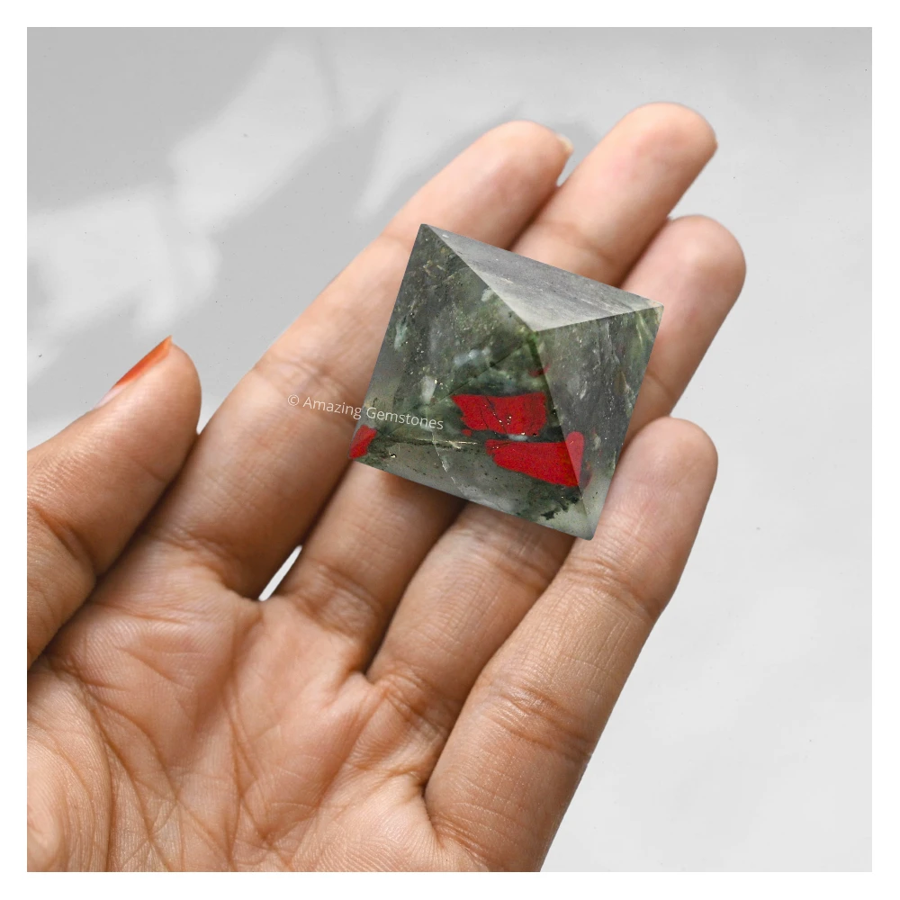 African Bloodstone Pyramid (1 Inch)