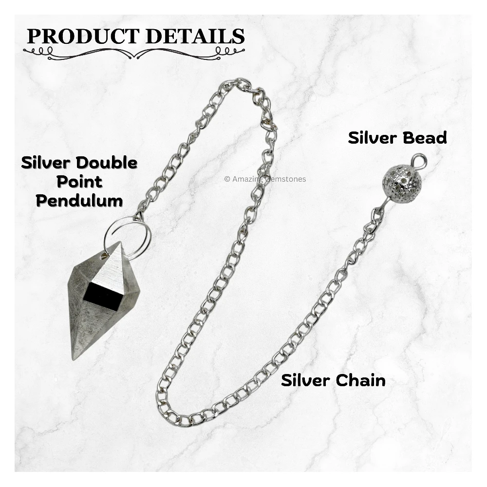 Copper Metal Pendulum - Silver Double Point (MP44)