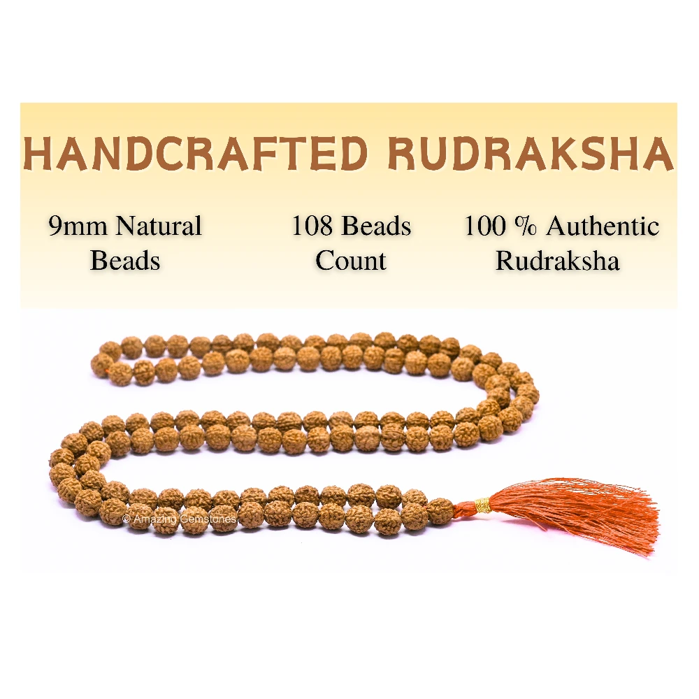 9mm Rudraksha Mala (Without Knot)