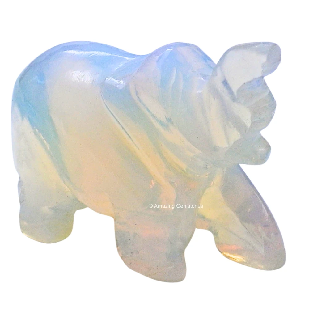Opalite Mini Elephant Crystal Figurine