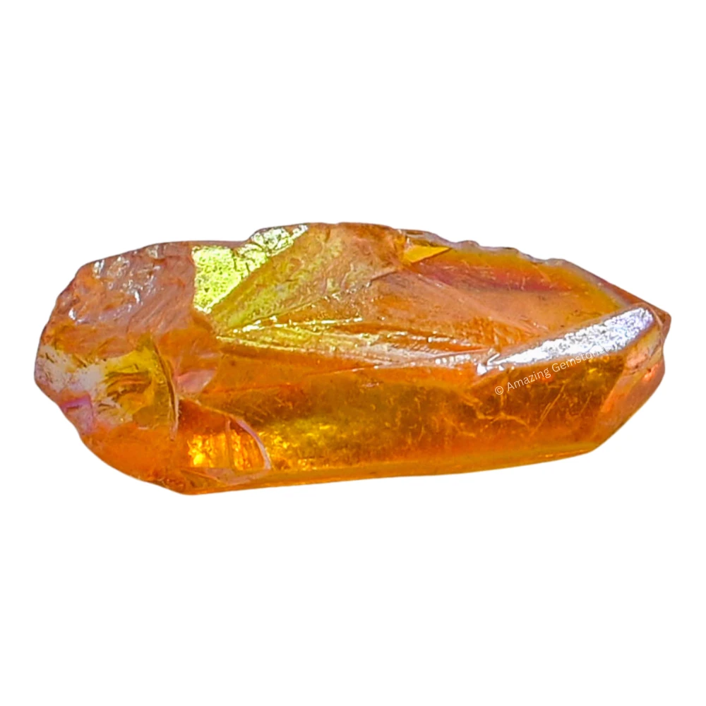Tangerine Aura Quartz Raw Crystal Points (2 Pieces)