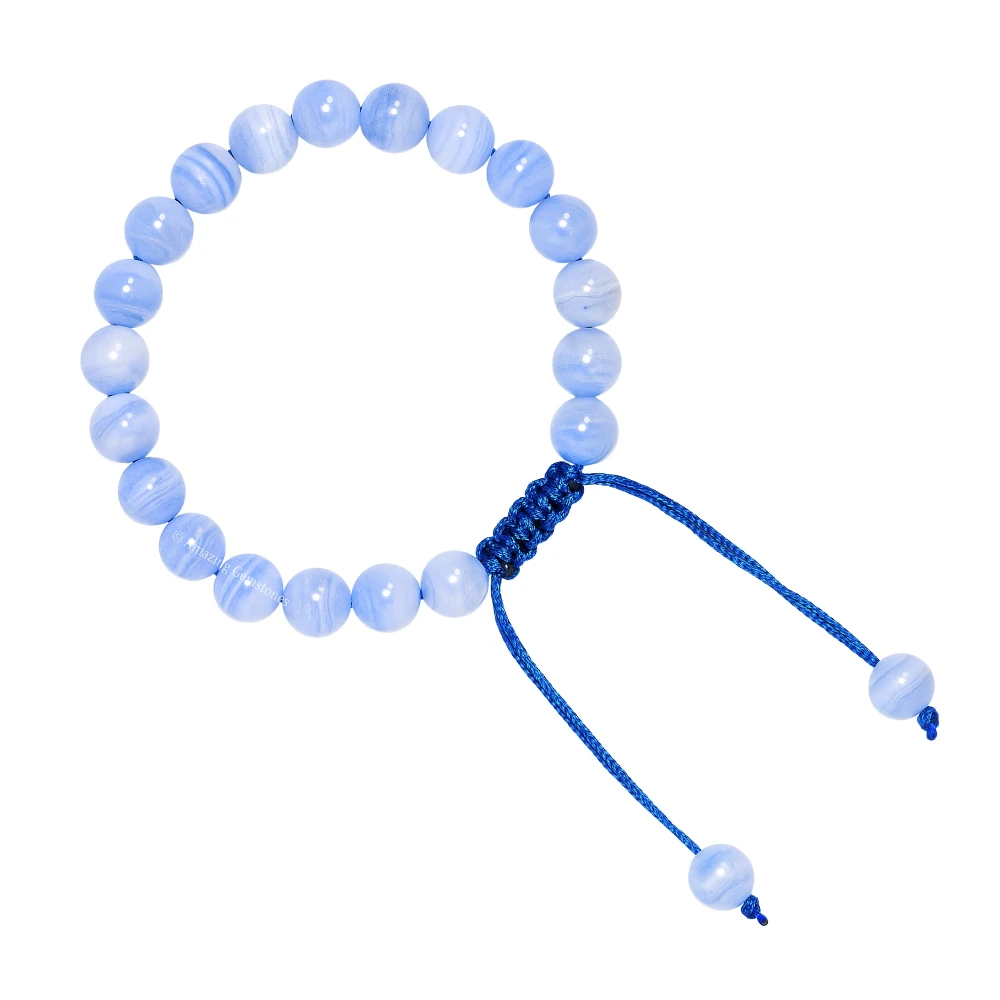 Blue Lace Agate Bracelet (Adjustable)