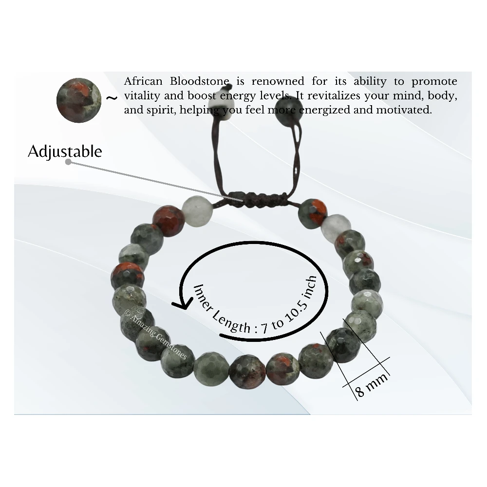 African Bloodstone Bracelet (Faceted-Adjustable)