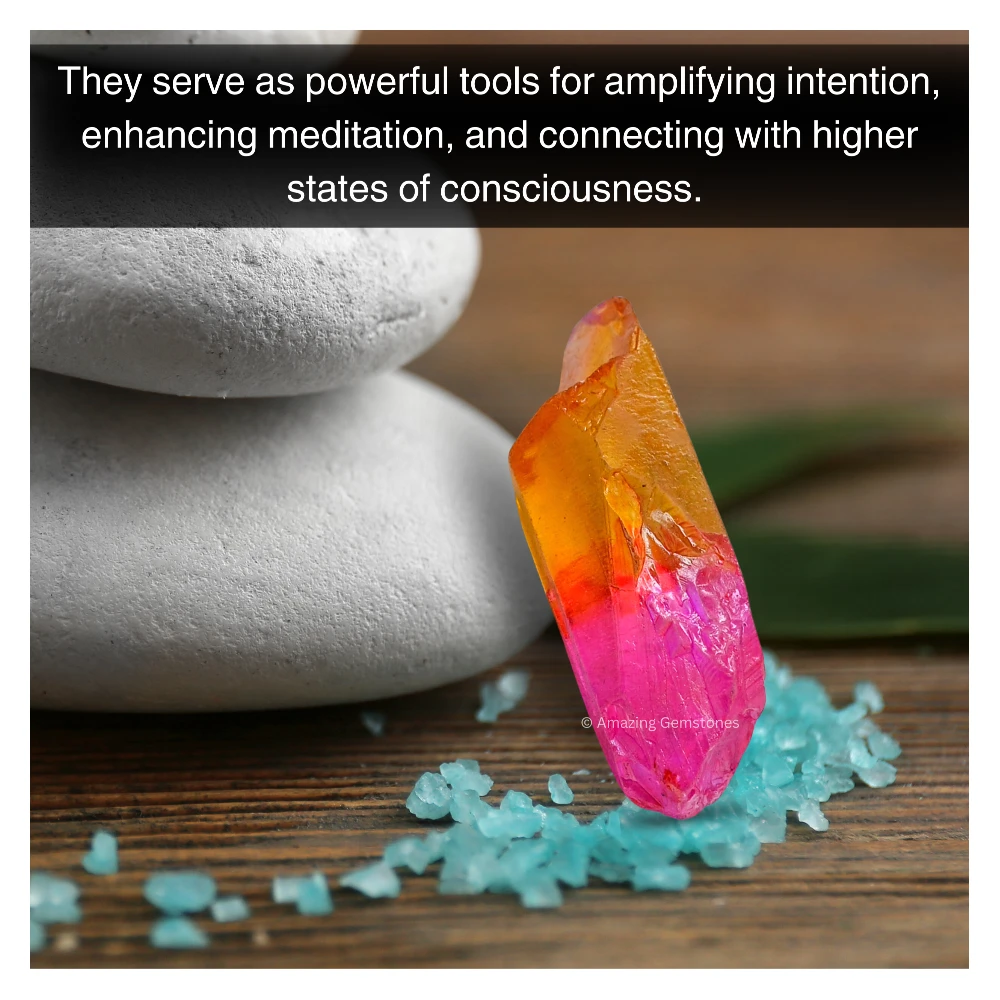 Rose Tangerine Aura Quartz Raw Crystal Points (5 Pieces)