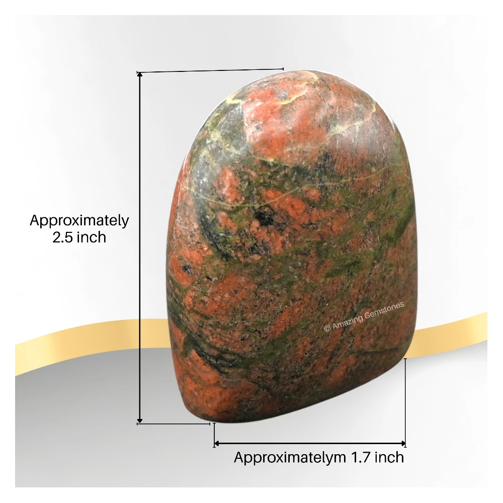 Unakite Standing Palm Stone (Large)