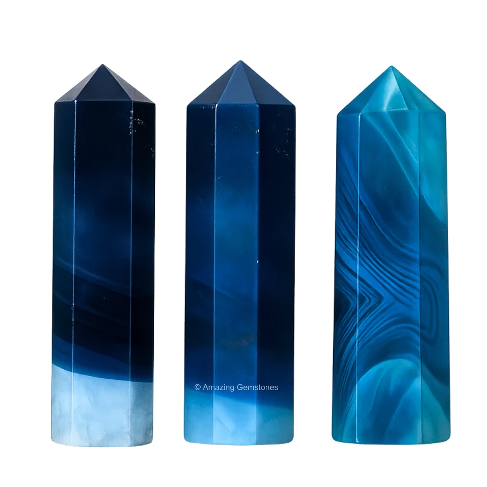 Blue Onyx Pencil Points (Set of 3)