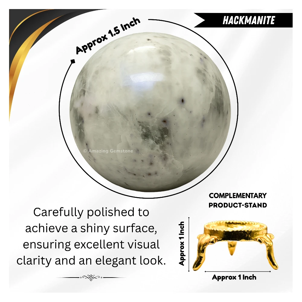 Hackmanite Sphere (1.5 Inch)