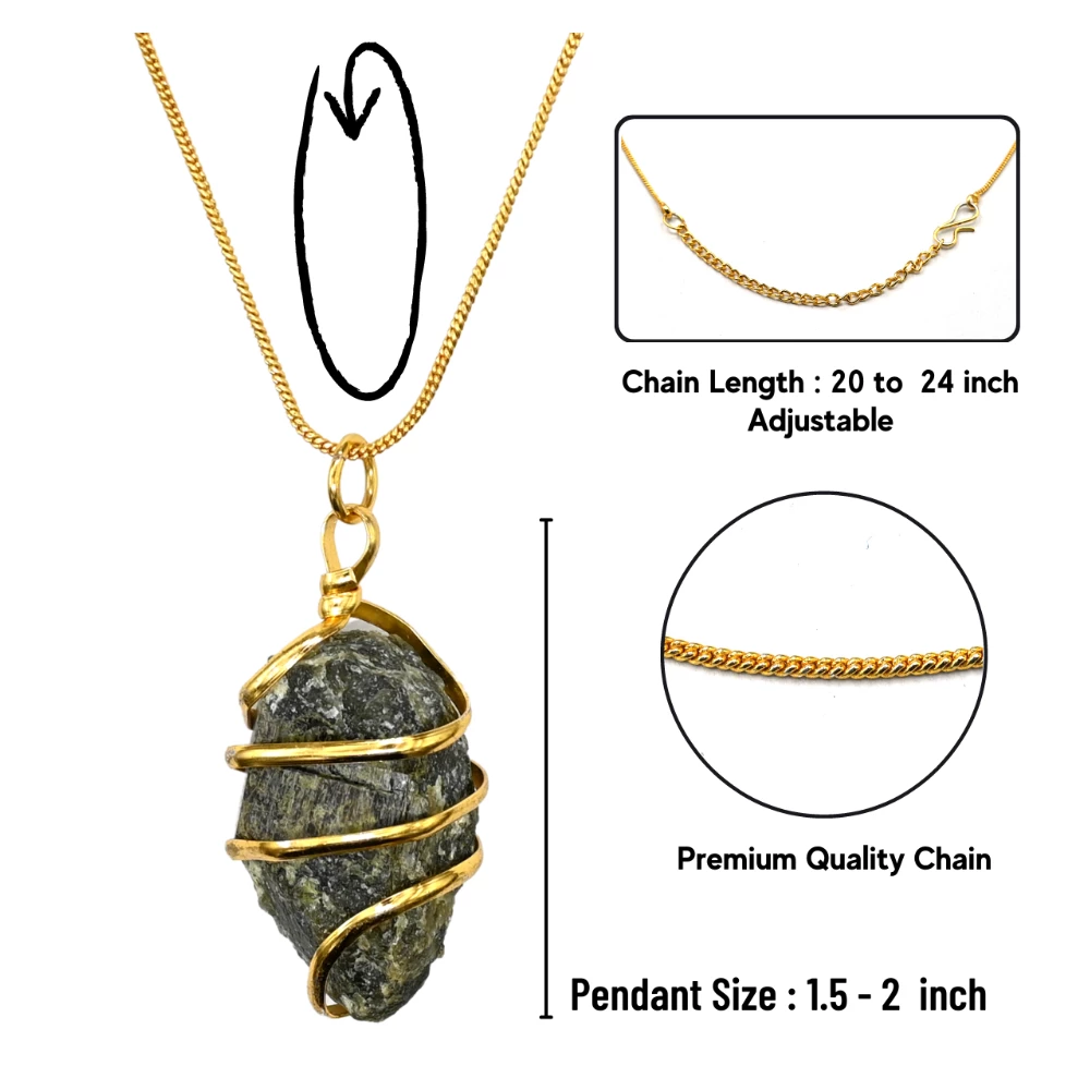 Vesuvianite Necklace - Raw Crystal (Gold)