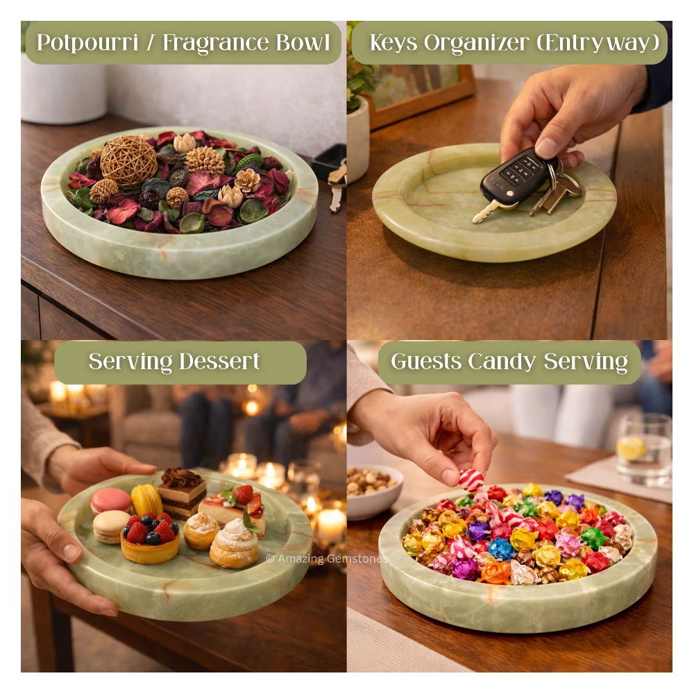 Green Onyx Serving Dish