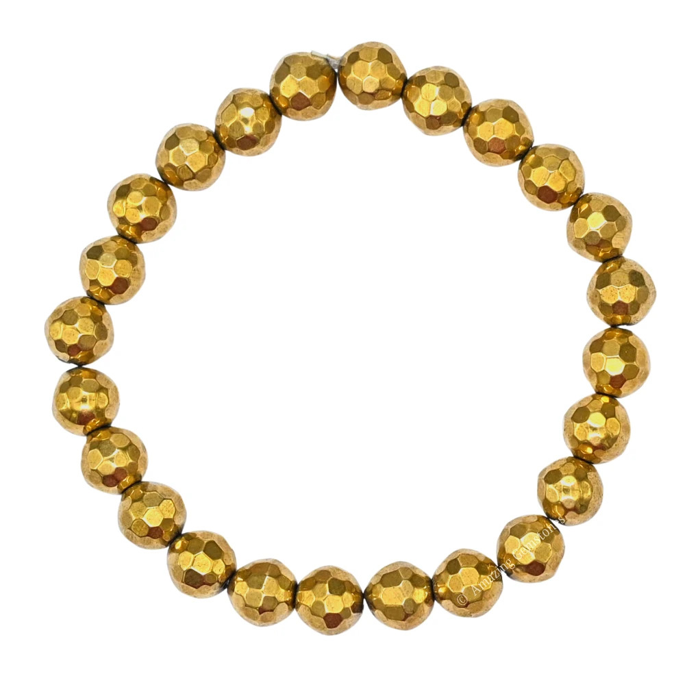 Golden Hematite Bracelet (Faceted-Stretchable)