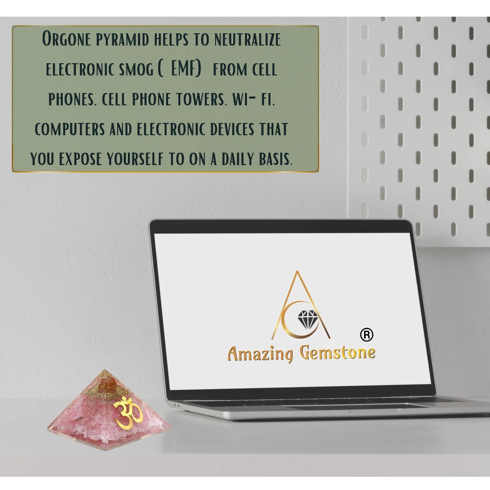 Rose Quartz Orgone Pyramid - Big OM