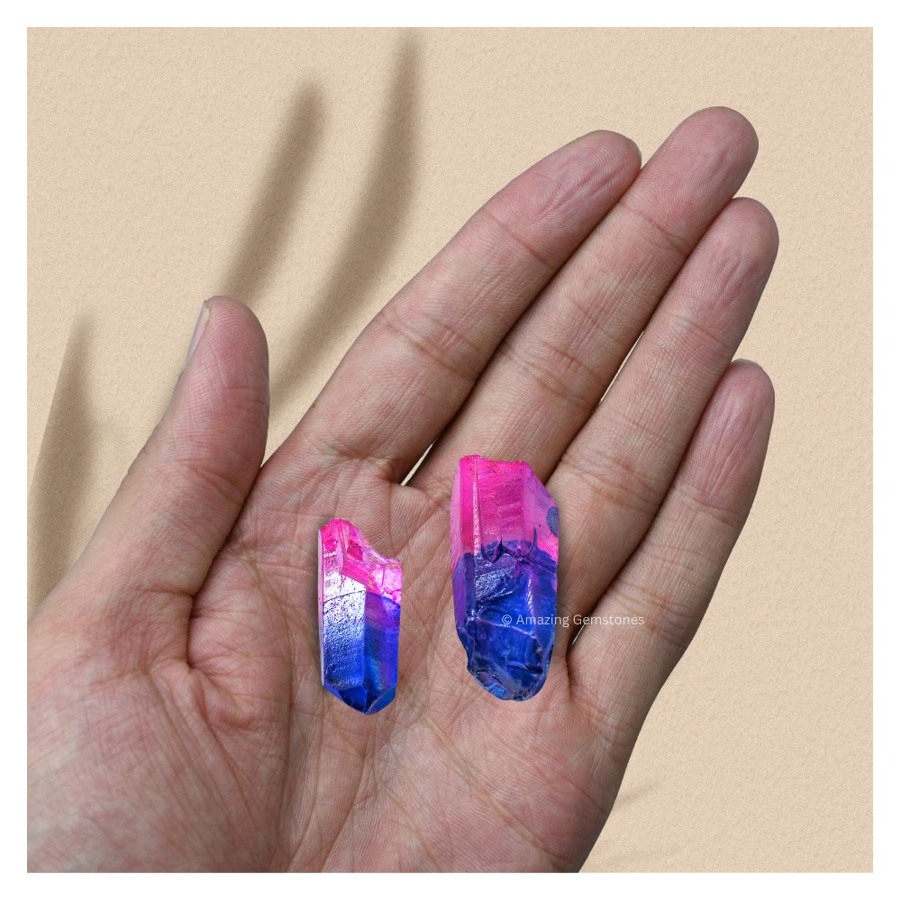 Rose Tanzine Aura Quartz Raw Crystal Points (1 LB)