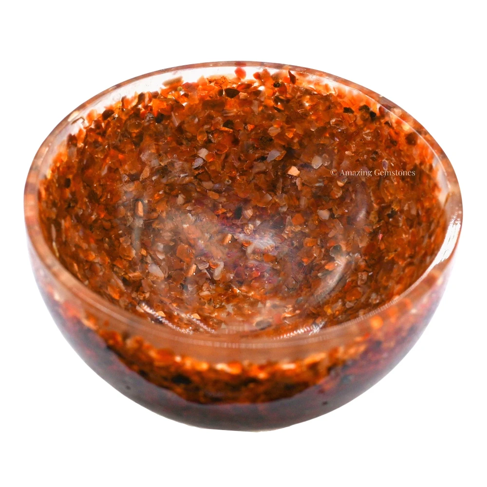 Carnelian Crystal Orgone Bowl (3 Inch)
