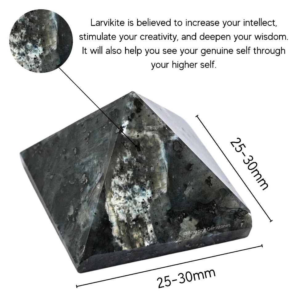 Larvikite Pyramid (1 Inch)