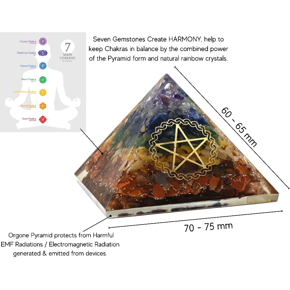 Natural Chakra Orgone Pyramid - Pentacle