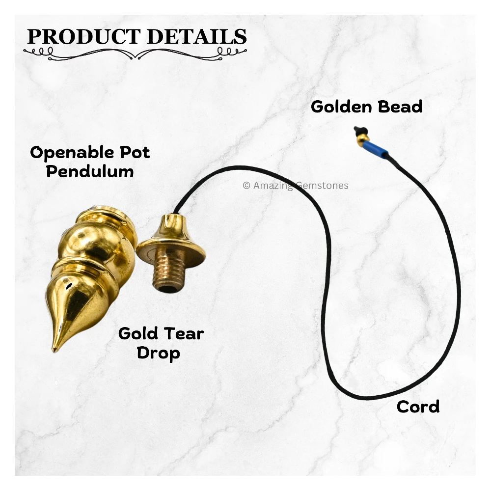 Copper Metal Pendulum - Gold Tear Drop Pot (MP89)