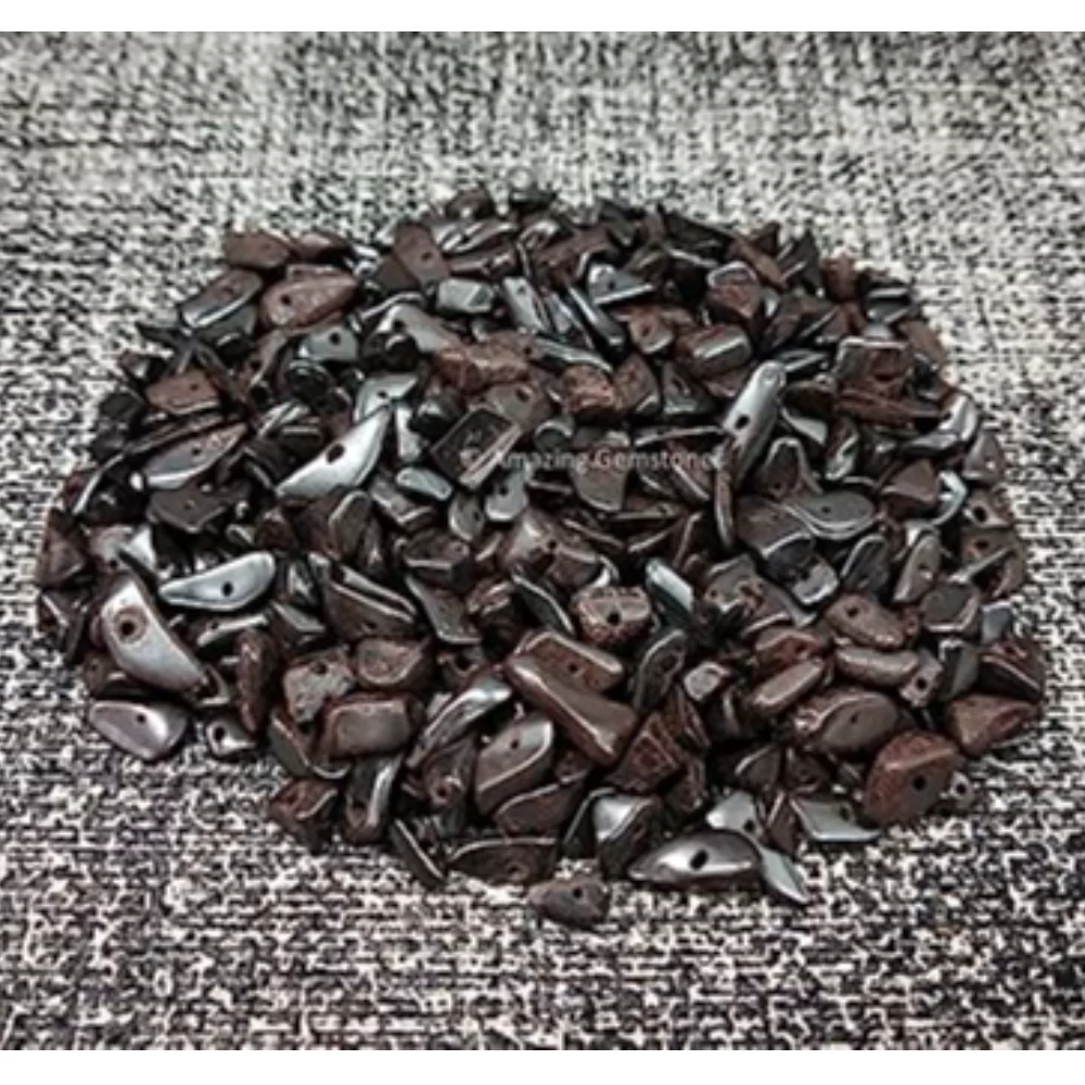 Hematite Chips - Pre Drilled