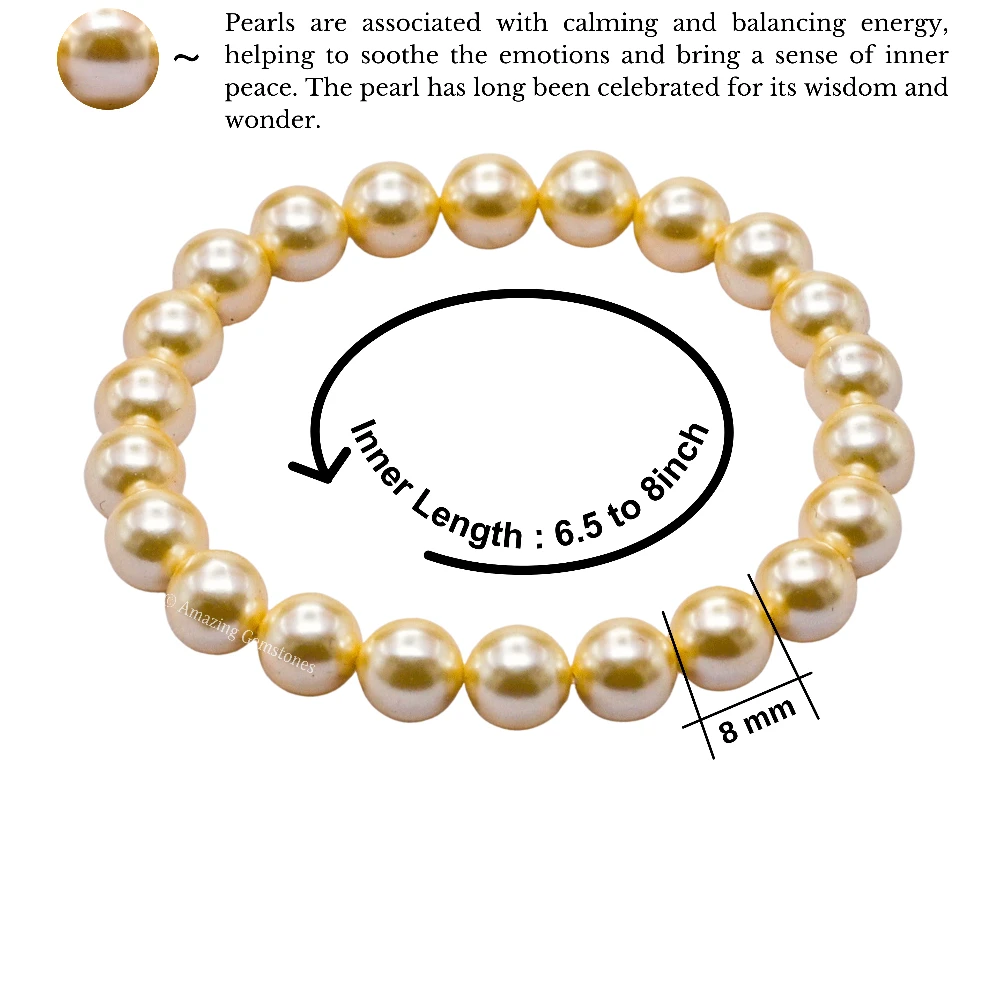 Yellow Pearl Bracelet (Strechable)