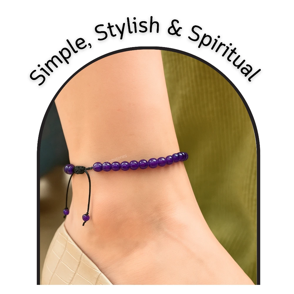 Amethyst Anklet (Without Knot)