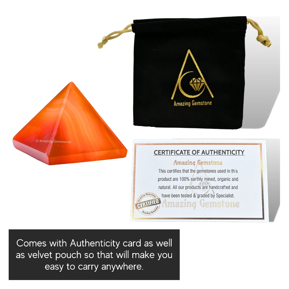 Carnelian Onyx Pyramid (1 Inch)