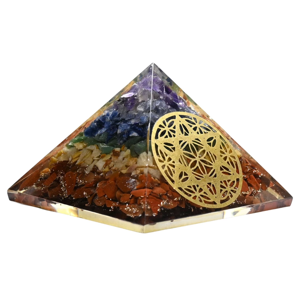Natural Chakra Orgone Pyramid - Star of David