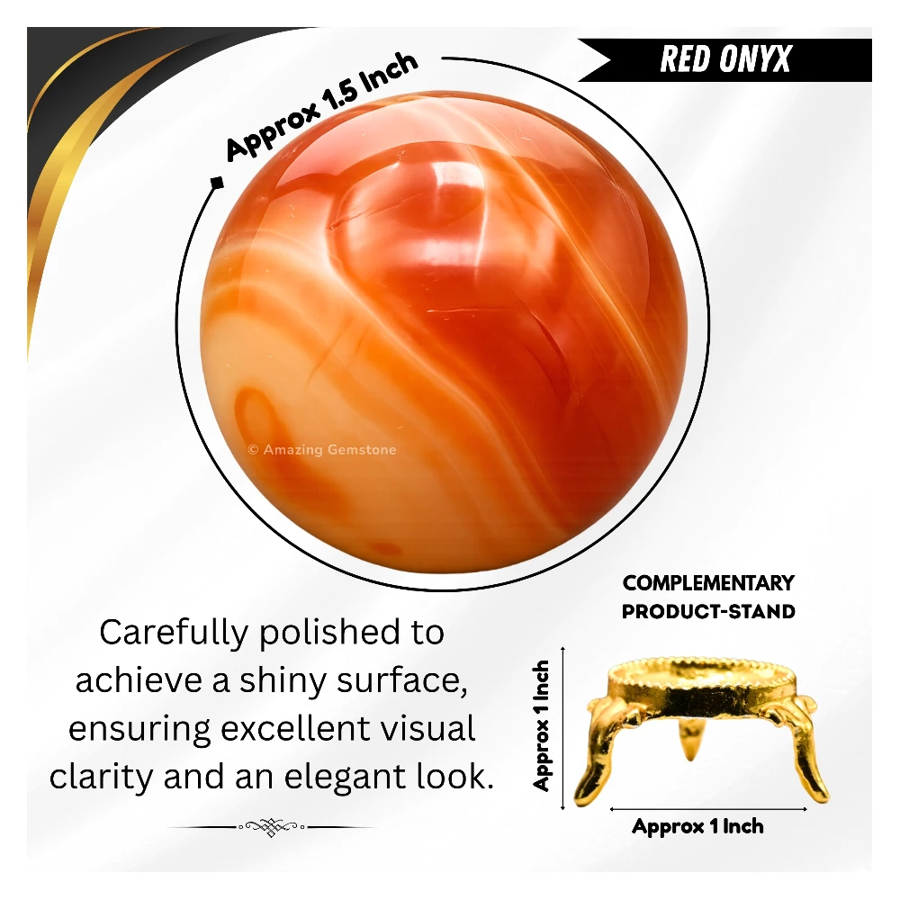 Carnelian Onyx Sphere (1.5 Inch)
