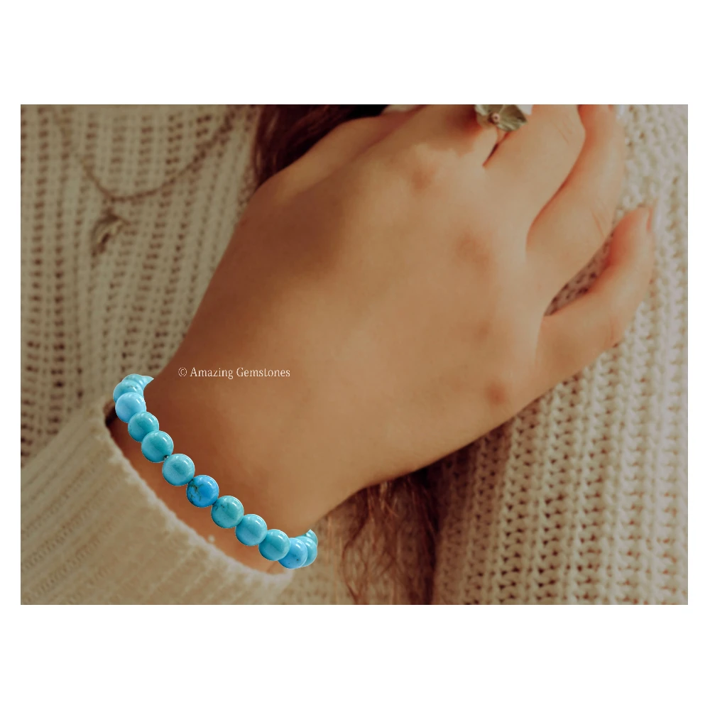 Magnesite Turquoise Bracelet (Strechable)