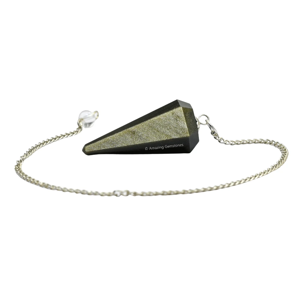 Golden Sheen Obsidian Pendulum