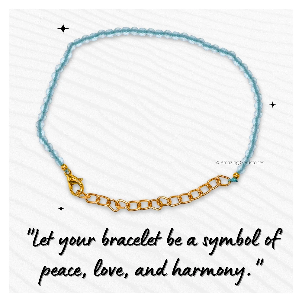 Green Chalcedony Crystal Bracelet - 2mm Faceted Bead (Gold)